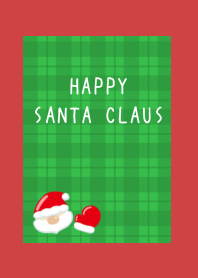 HAPPY SANTA CLAUSj-GREENCHECKERED-RED-BE