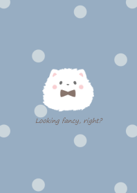 Pomeranian and ribbon -blue- 2