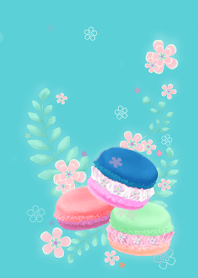 Macarons&leaves(spring-green)