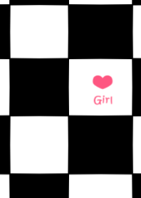 黒白チェック【女の子】