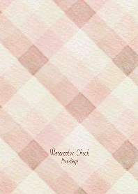 水彩チェック ピンク×ベージュ