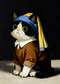 cat with a pearl earring _PAINTER CAT
