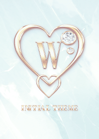 [ W ] Heart Charm & Initial - Blue 2