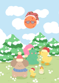 Christmas with his friends