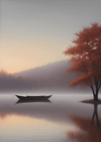 Misty tranquil lake 3A389c