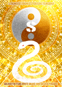 Golden Yin Yang and white snake S