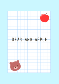 BEAR AND APPLE GRAPH PAPERj-LIGHT BLUE