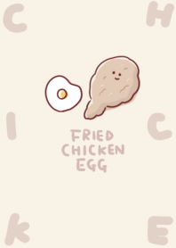 fried chicken fried egg beige.