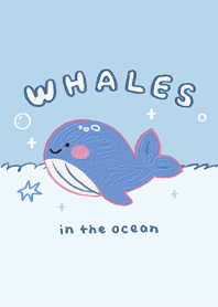 Whales in the ocean blue