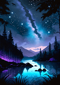 Beautiful starry night view#2561