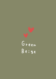 Beige green. heart.