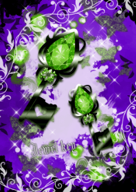 Jewel key -Green & Purple-
