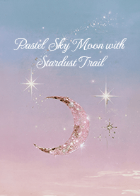 Pastel Sky Moon with Stardust Trail