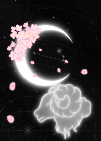 三日月と桜 -牡羊座-