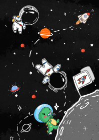 恐龍和情侶宇航員