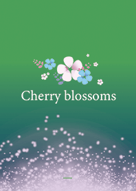 Green : Good Luck! Blue Cherry Blossoms