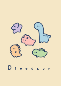 Kawaii Dinosaurs 24/navy beige skinn