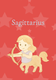 Cute Sagittarius on red