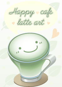 Kebahagiaan kopi latte art hijau