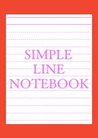SIMPLE PINK LINE NOTEBOOKj-RED
