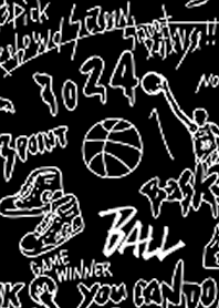 Basketball graffiti 01 black