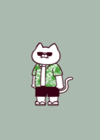 Hawaiian shirt cat.(dusty colors05)