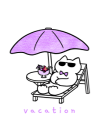 purple ribbon cat.(vacation)
