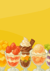 various parfaits3 on yellow