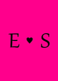 Initial "E & S" Vivid pink & black.