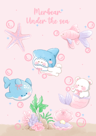 Merbear under the sea (pink)