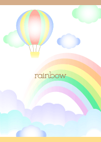 cute rainbow on light brown & yellow