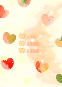 水彩ハートフレーク｜ほわほわ着せ替え