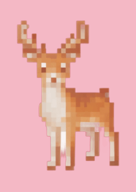 Cervo Pixel Art Tema Rosa 05