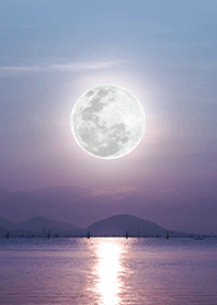 full moon and romantic sea