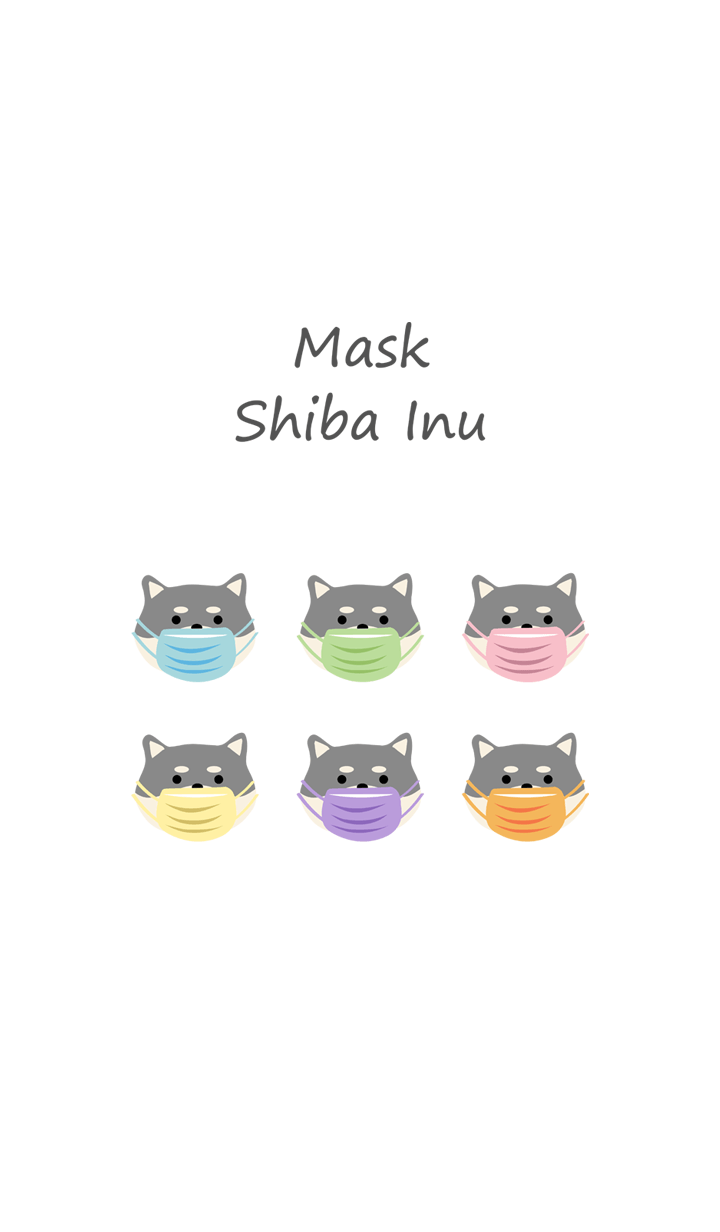 Black Shiba Inu cute wearing a mask
