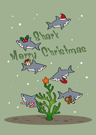 鯊魚˙聖誕節快樂(霧灰綠)