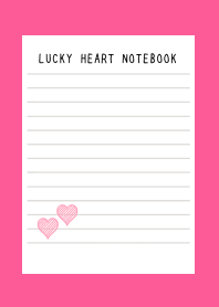 LUCKY HEART NOTEBOOKj-HOT PINK