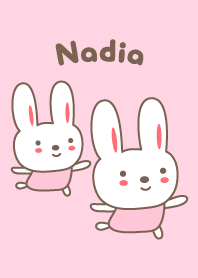 O tema bonito coelho para Nadia