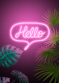 Hello neon tropical