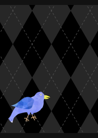 blue bird on black JP