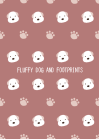 FLUFFY DOG AND FOOTPRINTS THEME BROWN