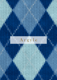 Argyle Style Embroidery Blue 78