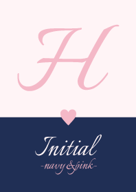 Initial "H" -navy&pink-