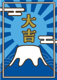 Lucky Mount Fuji / Navy x Blue