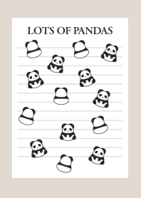 LOTS OF PANDAS NOTEBOOK-BEIGE