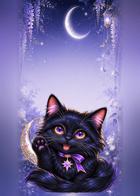 月と黒猫 ～月ねこちゃん～