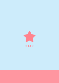 Simple Lucky Star / Blue &Peach Pink