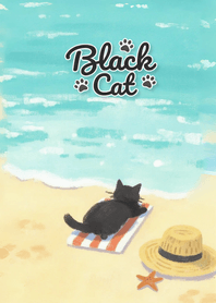 Cute lucky black cat theme 69