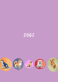 The good dogs3 on light purple