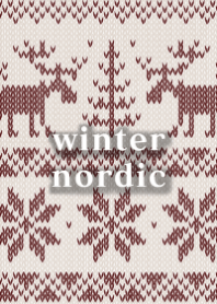 winter nordic pattern -red-